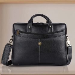 Fashionable Leather Laptop Messenger Bag for Men