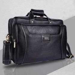 Chic Leather Laptop Office Side Bag