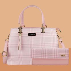 Attractive Mom Special Pink PU Leather Ladies Handbag to India