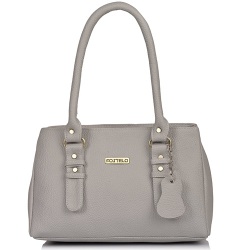 Trendsetting Fostelo Faux Leather Grey Ladies Handbag to Alappuzha