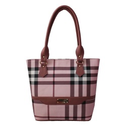 Checkered Womens Bag with Maroon Handle to Alappuzha