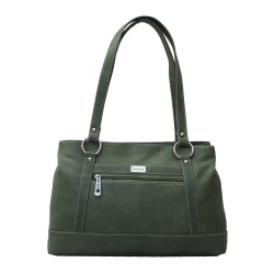 Green Ladies Office Bag with Two Chambers n Front Zip Pocket to Cooch Behar