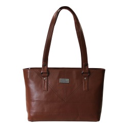 Stunning Brown Vanity Bag for Women with Front Stiches to Irinjalakuda