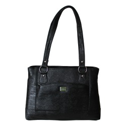 Mesmerizing Black Vanity Bag for Women with Front Zip to Nipani
