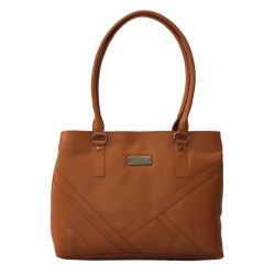 Stylish Brown Womens Shoulder Bag with Front Zip to Taran Taaran