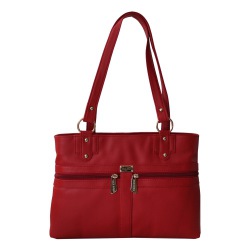 Awesome Red Ladies Leather Shoulder Bag to Kanjikode