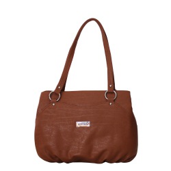 Double Zip Brown Ladies Shoulder Bag to Palai