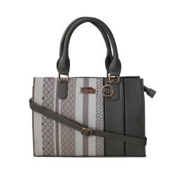 Attractive Vanity Bag in Striped N Plain Combination to Kanyakumari