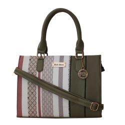 Stunning Vanity Bag in Striped N Plain Combination to Kanyakumari