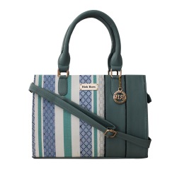 Designer Vanity Bag in Striped N Plain Combination to Cooch Behar
