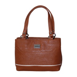 Suave Ladies Mini Bag with Brown with White Border to Cooch Behar