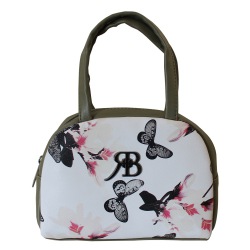 Ladies White Shoulder Bag in Beautiful Butterfly Print to Nipani