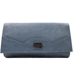 Womens Blue Clutch Wallet with Flap Patti Sides Taper to Dadra and Nagar Haveli