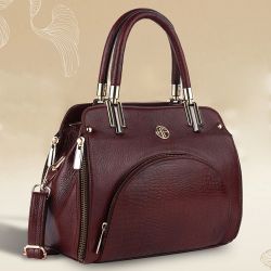 Fashionable Brown Leather Sling Bag to Kanjikode