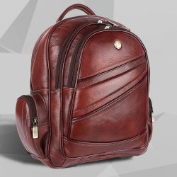 Luxurious Leather Laptop Backpack to Kanjikode