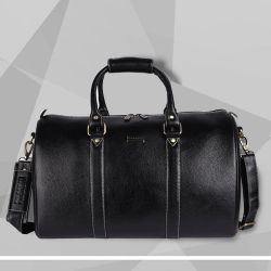 Classic Leather Duffle Travel Bag