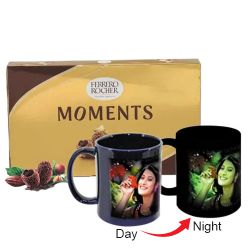 Marvelous Personalized Photo Radium Mug with Ferrero Rocher to Lakshadweep