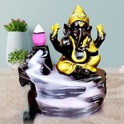 Attractive Lord Ganesh Smoke Backflow Cone Incense Showpiece to Somanur