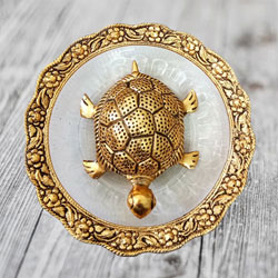 Wish Maximum Age, Stability  N  Determination with Feng Shui Metal Tortoise on Plate to India