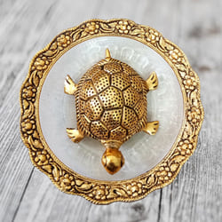 Pious Feng Shui Metal Tortoise On Plate to Fatwah