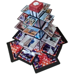 7 Layer Personalized Tower Explosion Box of Photos N Chocolates to Cooch Behar