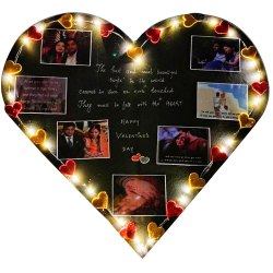 Mind Blowing Lit Up Heart of Personalized Photos n Messages to Kanyakumari