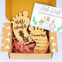 Adorable Feet Shaped Baby Announcement Plague Gift to Karunagapally