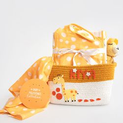 Polka Joy  Welcome Baby Gift Basket to Karunagapally