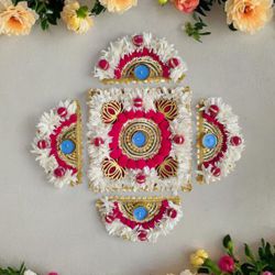 Festive Gajra Rangoli  N  Diya Set