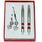 Exquisite Twin Pen with Key Ring N Mobile Ring Gift Set to Nipani