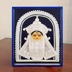 Attractive Teracotta and Thermacol Special Maa Durga in a Glass Frame to Dadra and Nagar Haveli