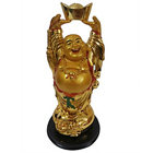 Pleasant Golden Standing Laughing Buddha Holding Ingot to Rajamundri