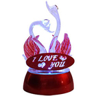 Sweet Dream LED Lighted I Love You Crystal Swan Couple Set to Alwaye