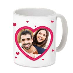 Lovely Personalized Heart Shape Photo Coffee Mug to Rajamundri