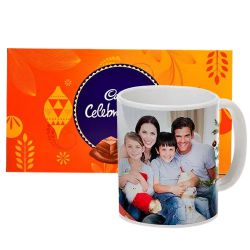 Smart Personalized Coffee Mug with Cadbury Celebrations Pack to Muvattupuzha