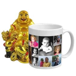 Elegant Personalized Coffee Mug with a Laughing Buddha to Nipani