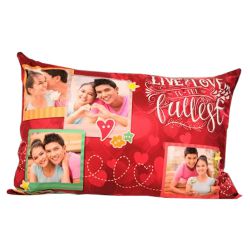 Amazing Rectangular Personalized Photo Cushion to Palani