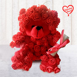 Smart Rose Teddy with Personalized Message to Alappuzha