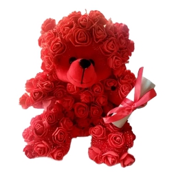 Elegant Rose Teddy with Personalized Message to Cooch Behar