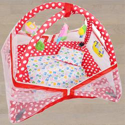 Fancy Mosquito Net with Kick and Play Gym N Bedding Set to Kanjikode
