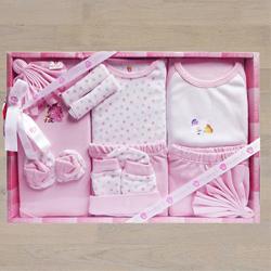 Marvelous Gift Set of Cotton Clothes for New Born Girl	 to Karunagapally