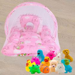 Marvelous Mattress with Mosquito Net N Animal Water Toys<br><br> to Nagercoil