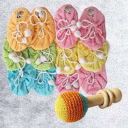 Marvelous Set of Bootie N Rattle Toy to Nagercoil