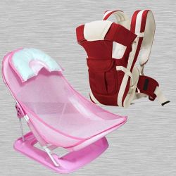Amazing Baby Carrier Cum Kangaroo Bag N Baby Bather to Nagercoil
