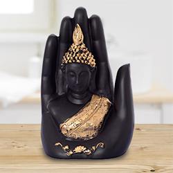 Auspicious Golden Handcrafted Palm Buddha to Kanyakumari