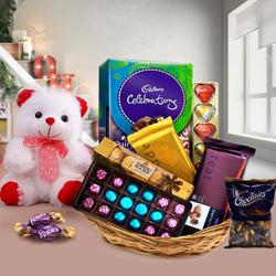 Gift Hamper of Chocolates and Teddy with Bliss to Alappuzha