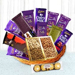 Lovable Chocolate Family Hamper Basket to Karunagapally
