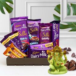 Yummy Cadbury Assortments for Diwali with Glowing Ganesha to Mavelikara