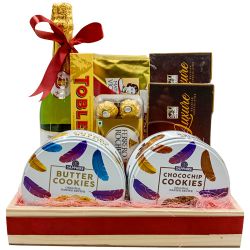 Exclusive Sparkling Fruit Juice with Choco N Cookie Gift Tray to Kanjikode
