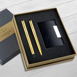 Exclusive Parker Roller n Ball Pen with Card Holder to Cooch Behar